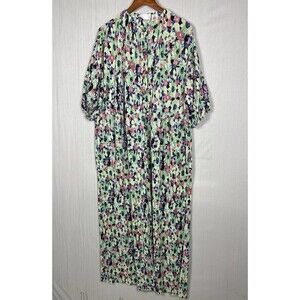 ASOS DESIGN Plisse Floral Jumpsuit Sz 14 Button Front Spring Cottagecore